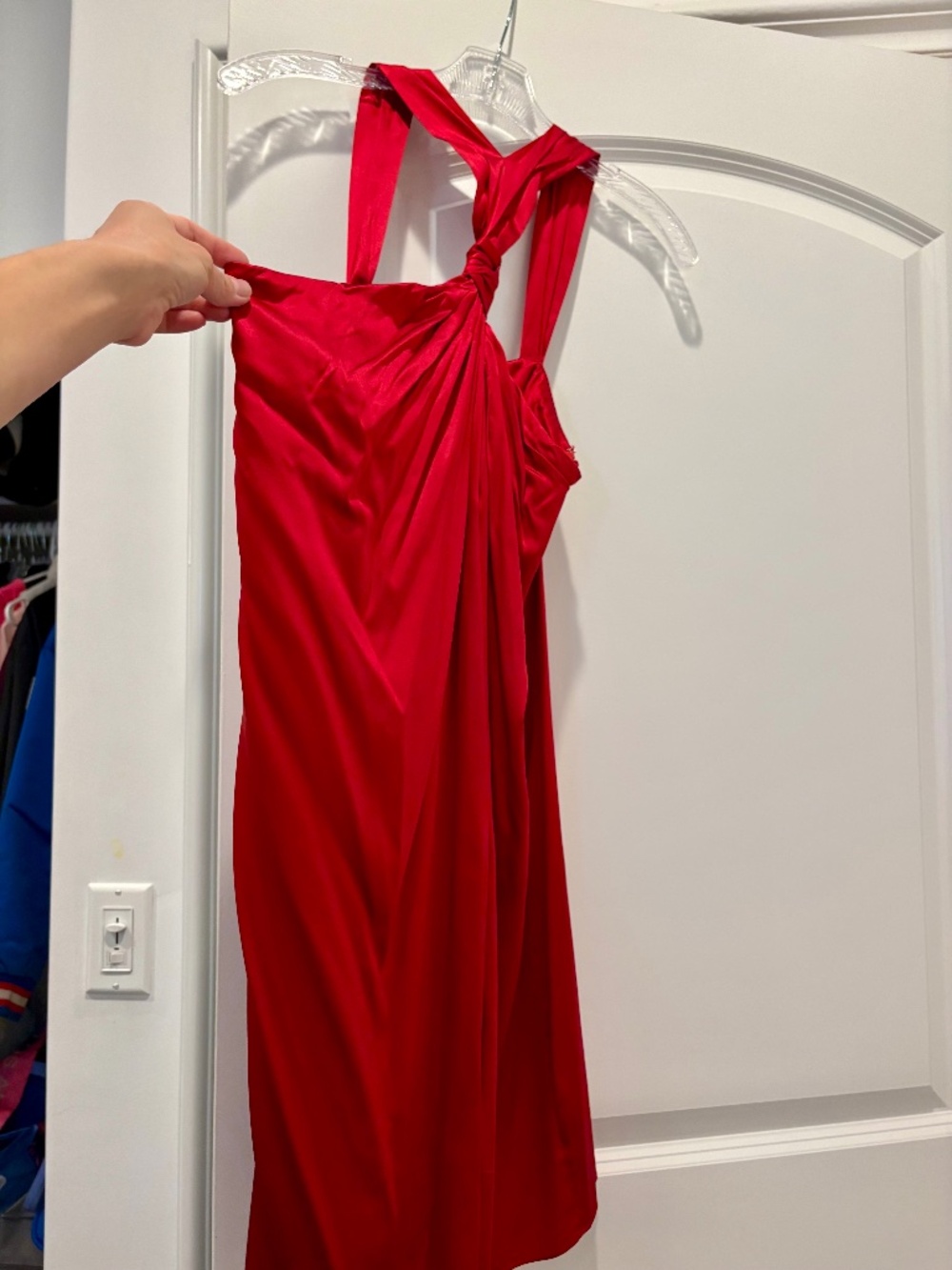 Red Satin Banana Republic Shift Dress